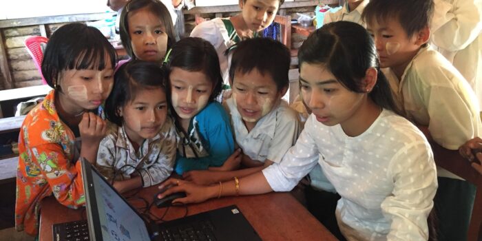 WP_global_carrousel-9-Thazin Village 1-1 Students in Thazin Village, Myanmar, receiving educational laptops from Labdoo